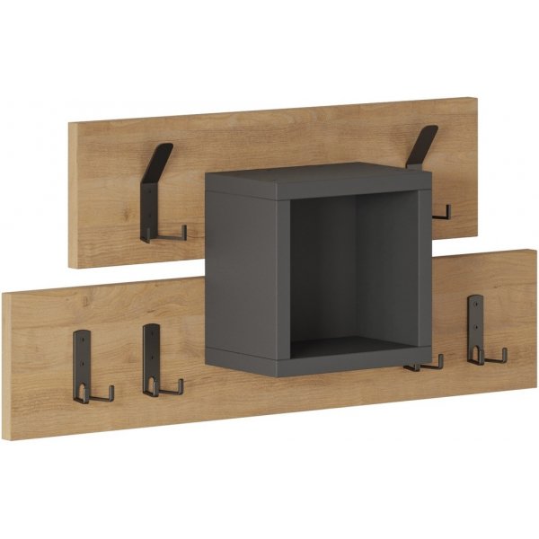 Lumina kleerhanger - Antraciet/eiken