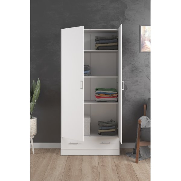 Garderob vit 80 cm bred med 170,5 cm hög Garderob vit 80 cm bred med 170,5 cm hög