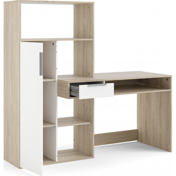 Function Plus skrivbord 162,8 x 60,4 x 155,4 cm - Ek/vit Function Plus skrivbord 162,8 x 60,4 x 155,4 cm - Ek/vit