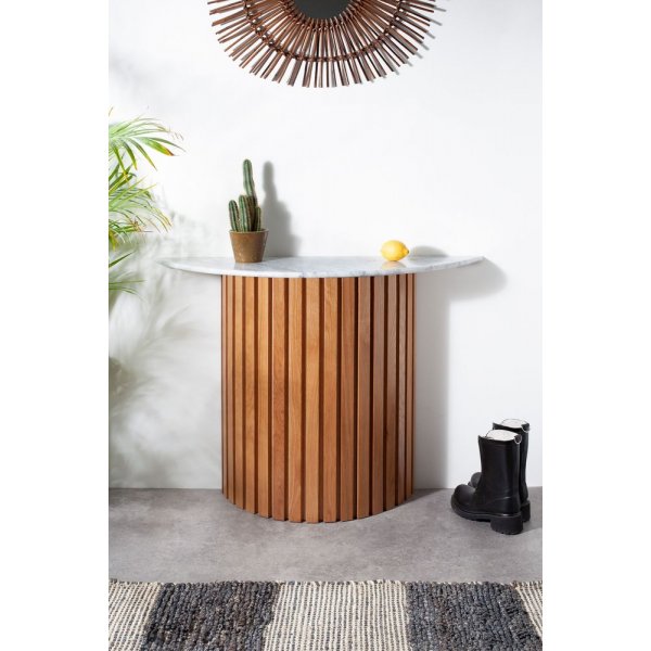 Matisse Konsolbord i marmor 100 x 30 cm - Ek (Lameller) / Marmor