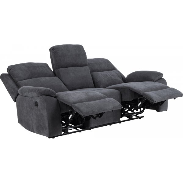 Canapé inclinable 3 places Mora - Gris Canapé inclinable 3 places Mora - Gris