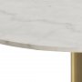 Corby soffbord 80 cm - Vit marmor/mssing