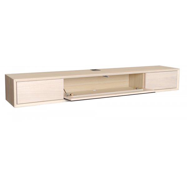 Banc média Vision 172 cm - Placage chêne pigmenté blanc Banc média Vision 172 cm - Placage chêne pigmenté blanc