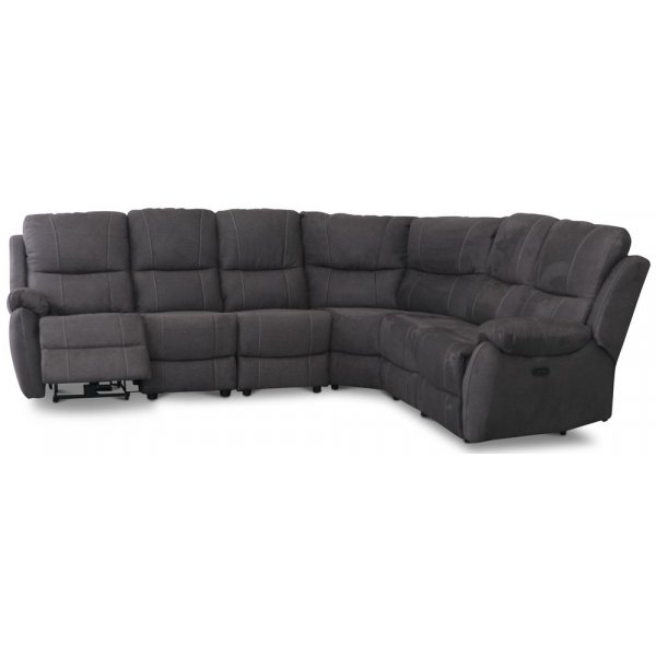 Enjoy recliner-hörnsoffa - 5-sits (el) i antracit microfibertyg Enjoy recliner-hörnsoffa - 5-sits (el) i antracit microfibertyg