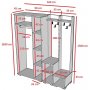 Asimo kleerhanger 160 x 45 x 183 cm - Antraciet/wit
