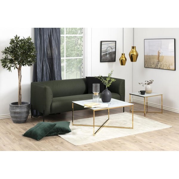 Alisma sidobord 50 x 50 cm - Vit marmor/guld Alisma sidobord 50 x 50 cm - Vit marmor/guld