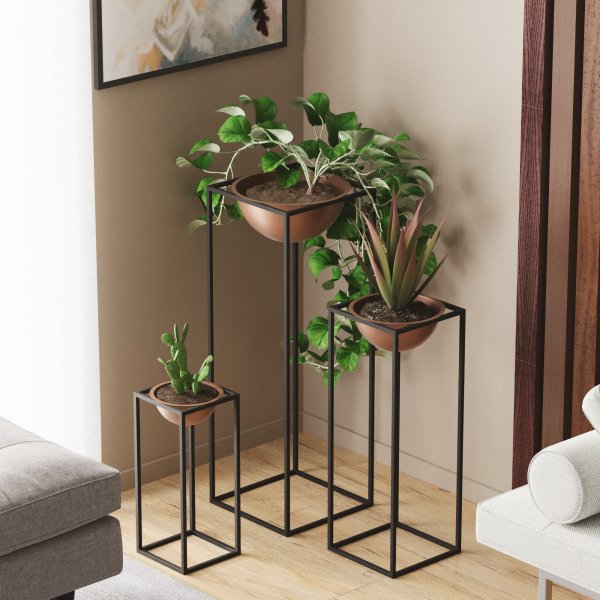 Pot Plato 19 - Noir/cuivre