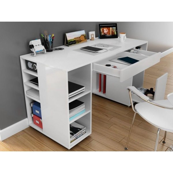 Diamond skrivbord 145,3x59,6 cm - Vit Diamond skrivbord 145,3x59,6 cm - Vit