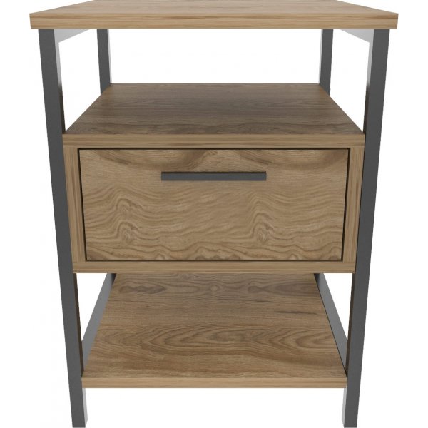 Alba nachtkastje - Zwart/eiken