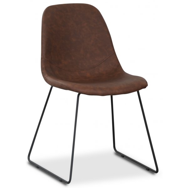 Atlantic sled stol - Brun vintage PU + Textilskydd fr mbler