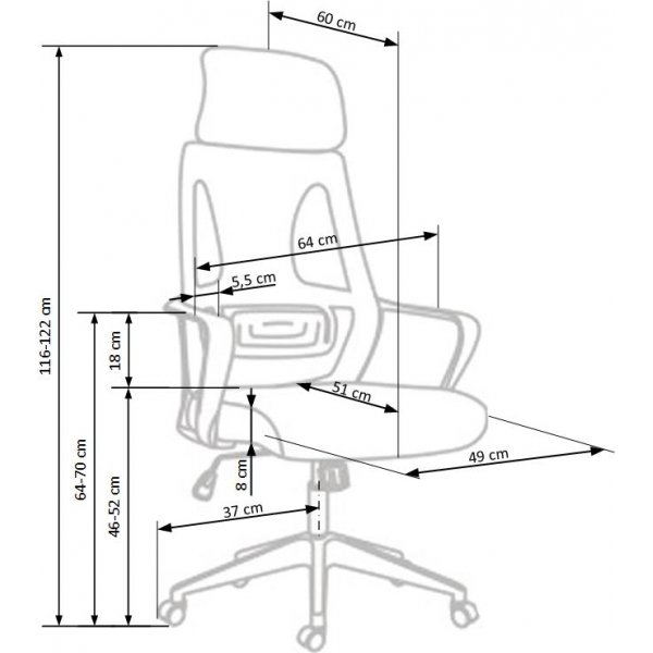 Chaise de bureau Census - Gris/noir