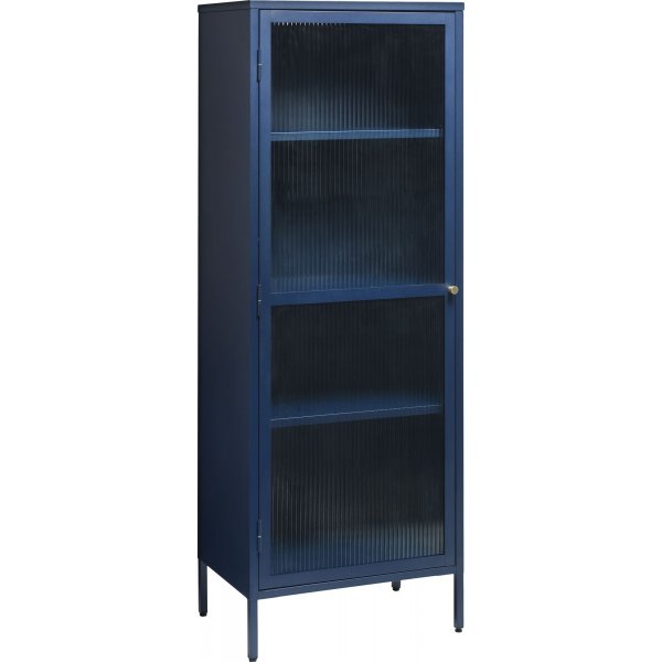 Armoire métal bleu foncé Dobb avec porte vitrée H160 cm Armoire métal bleu foncé Dobb avec porte vitrée H160 cm
