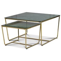 Stella Satsbord - Grönt marmorerat glas / Mässingsfärgat underrede Stella Satsbord - Grönt marmorerat glas / Mässingsfärgat underrede