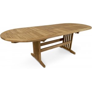 Saltö ovalt matbord 180-240 cm butterfly - Teak + Möbelvårdskit för textilier