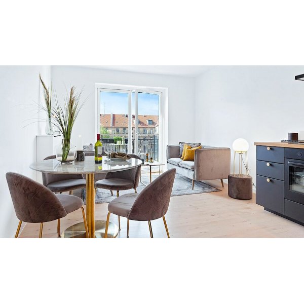 Chaise Geneve - Gris/laiton Chaise Geneve - Gris/laiton