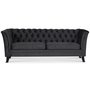 Chesterfield Liverpool 3-sits soffa - Antracit sammet
