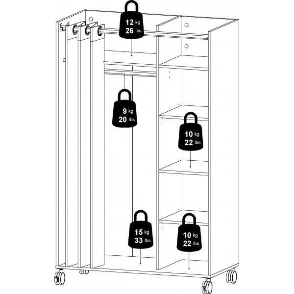 Armoire Lola - Blanc/beige