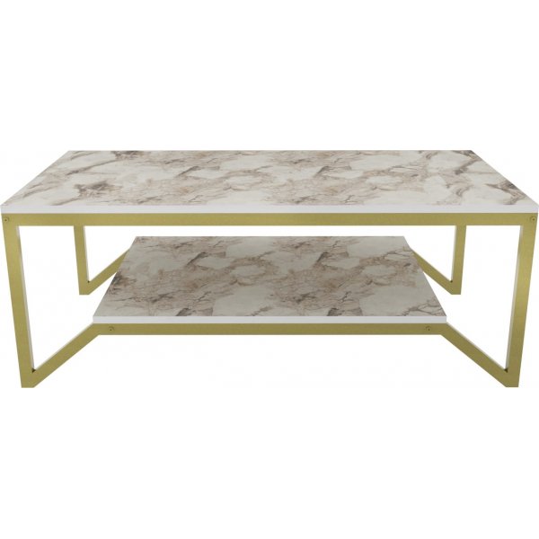 Flora soffbord 120 x 60 cm - Guld/vit Flora soffbord 120 x 60 cm - Guld/vit