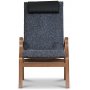 Lammet ftlj i frskinn canberra grey - Brunbetsad ek + Textilskydd fr mbler