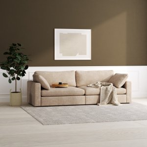 Moby 4-sits soffa 266 cm - Mörkbeige + Möbeltassar Moby 4-sits soffa 266 cm - Mörkbeige + Möbeltassar