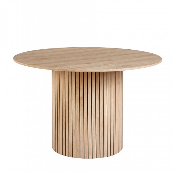 Ludvig matbord 120 cm i ek med 4st Brandon karmstol i svart med repsits