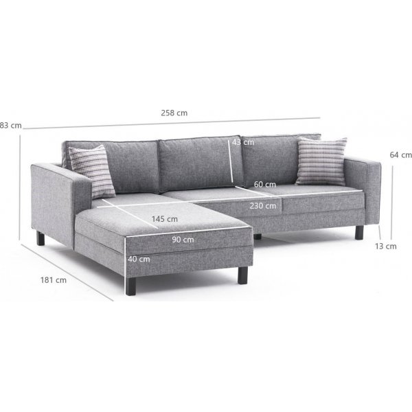 Kale divansoffa vnster - Gr linne