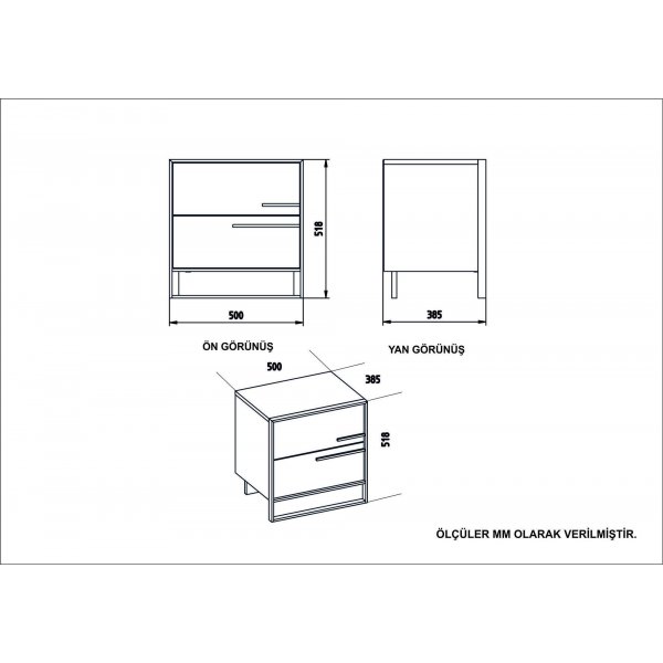 Polka nachtkastje - Goud/zwart