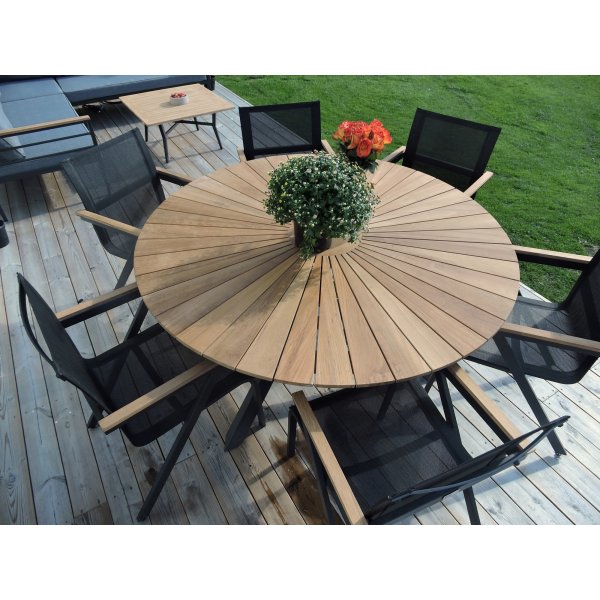 Mexico eettafel 140 cm - Zwart/teak