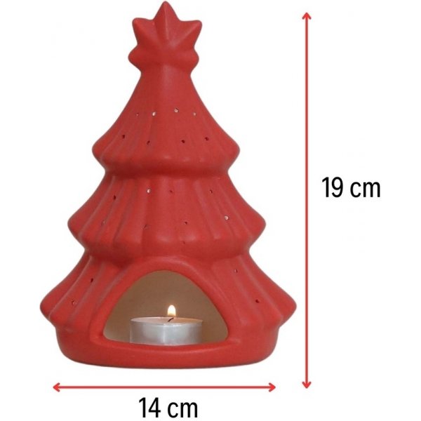 Lanterne bougie sapin de Noël - Rouge Lanterne bougie sapin de Noël - Rouge