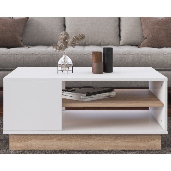 Camilla soffbord 90 x 60 cm - Ek/vit