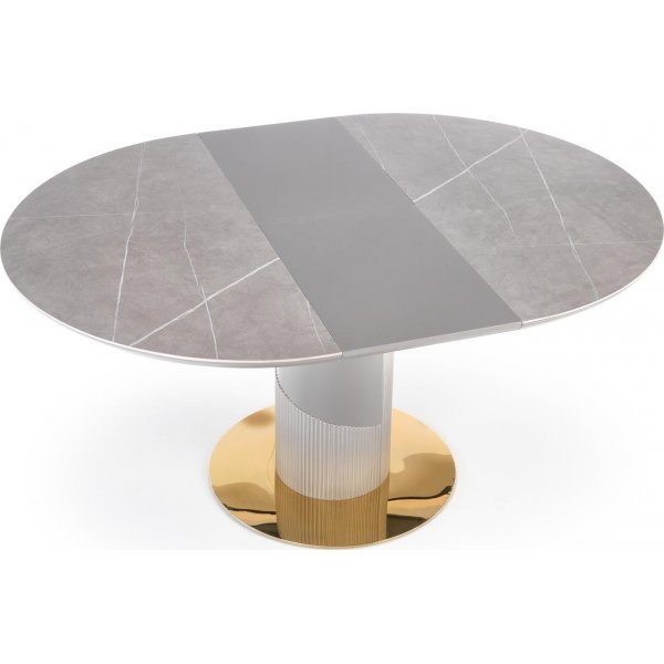 Muscat eettafel 120-160 x 120 cm - Grijs marmer/lichtgrijs/goud Muscat eettafel 120-160 x 120 cm - Grijs marmer/lichtgrijs/goud
