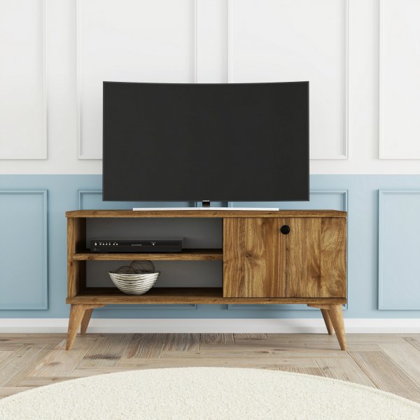 Banc multimédia rétro 90 cm - Noyer Banc multimédia rétro 90 cm - Noyer