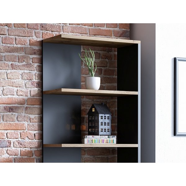 Bibliothèque d\\\'angle - Chêne Wotan/noir Bibliothèque d\\\'angle - Chêne Wotan/noir