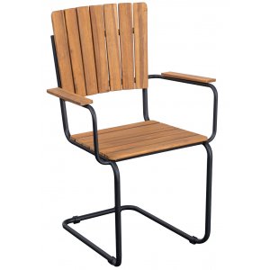 Holm� utematstol med armst�d brun/svart