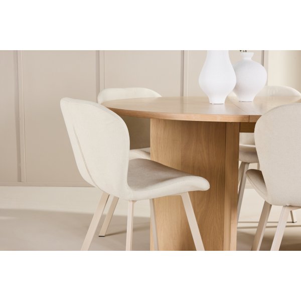 Matbord Strada med 6 st Lilja stolar - Beige/whitewash Matbord Strada med 6 st Lilja stolar - Beige/whitewash