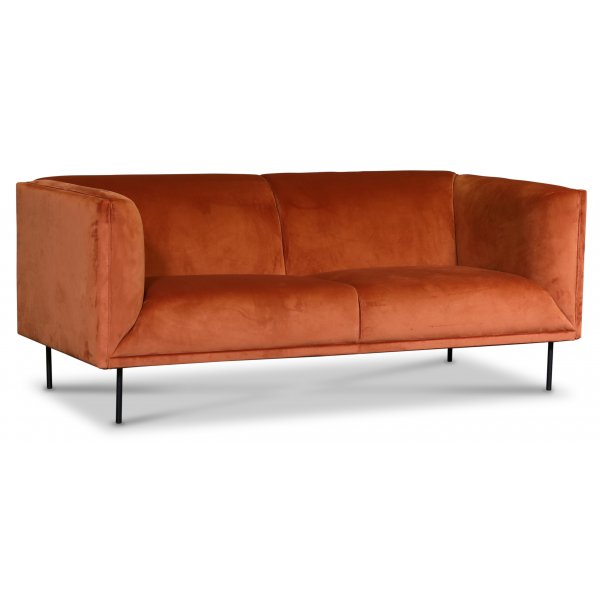 Savona 3-sits soffa i orange sammet Savona 3-sits soffa i orange sammet