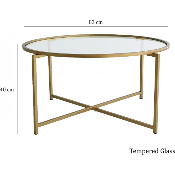 Table basse Sun 83 x 83 cm - Or