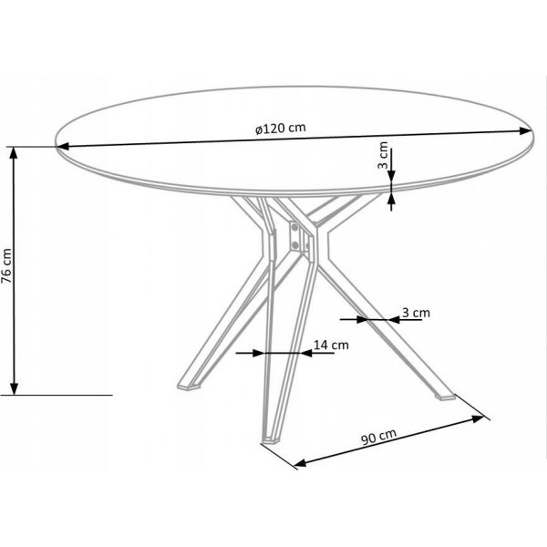 Table à manger ronde Bibbi Ø120 cm en blanc brillant Table à manger ronde Bibbi Ø120 cm en blanc brillant