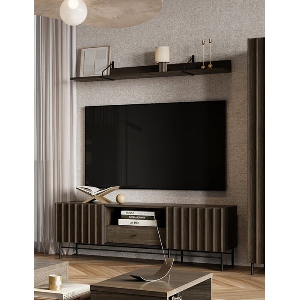 Piemonte wandplank - Portland essen/zwart Piemonte wandplank - Portland essen/zwart