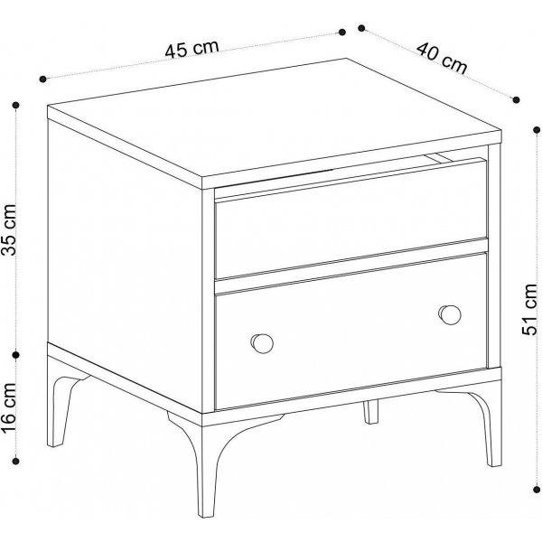 Orabella nachtkastje - Eiken