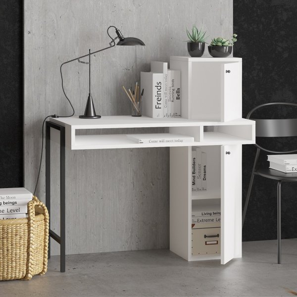 Loreen skrivbord Vit/svart - 102 x 45 cm Loreen skrivbord Vit/svart - 102 x 45 cm