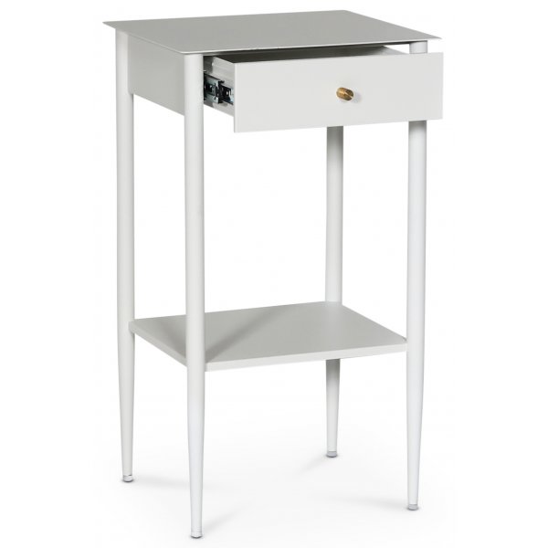 Flash sängbord - Vit metall / Mässing Flash sängbord - Vit metall / Mässing