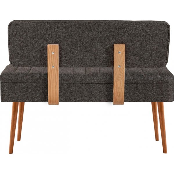 Banc Vina avec dossier - Pin/anthracite