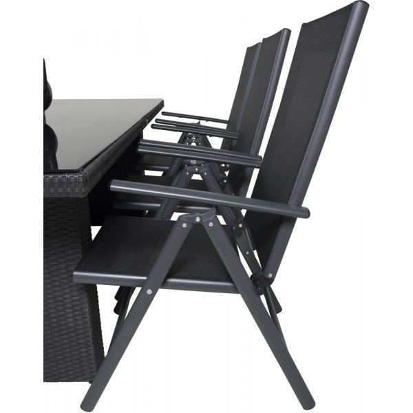 Padova utematgrupp med 6 st Break stolar - Svart