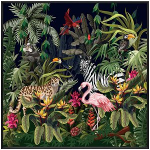 Glastavla - In the Jungle - 100x100 cm