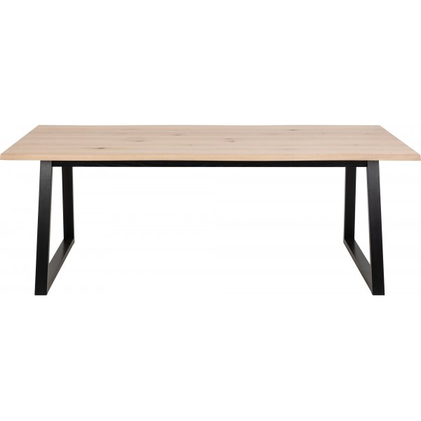 Table  manger Malika 220 x 100 cm - Chne sauvage pigment blanc