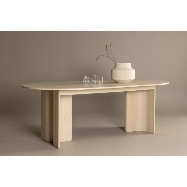 Table à manger Tyresö 220 x 100 cm - Blanchi Table à manger Tyresö 220 x 100 cm - Blanchi