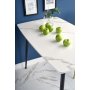 Marco matbord 120 x 70 cm - Vit marmor/svart