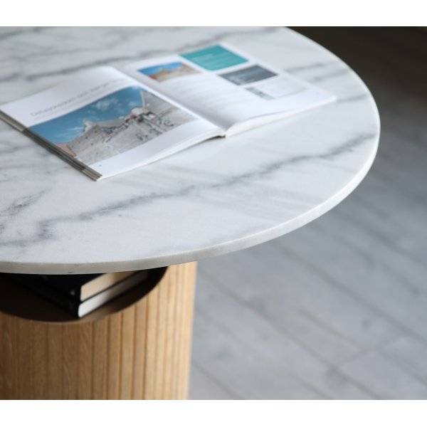 Table basse ronde Arto hauteur 60 cm - Blanchi / Marbre blanc Table basse ronde Arto hauteur 60 cm - Blanchi / Marbre blanc