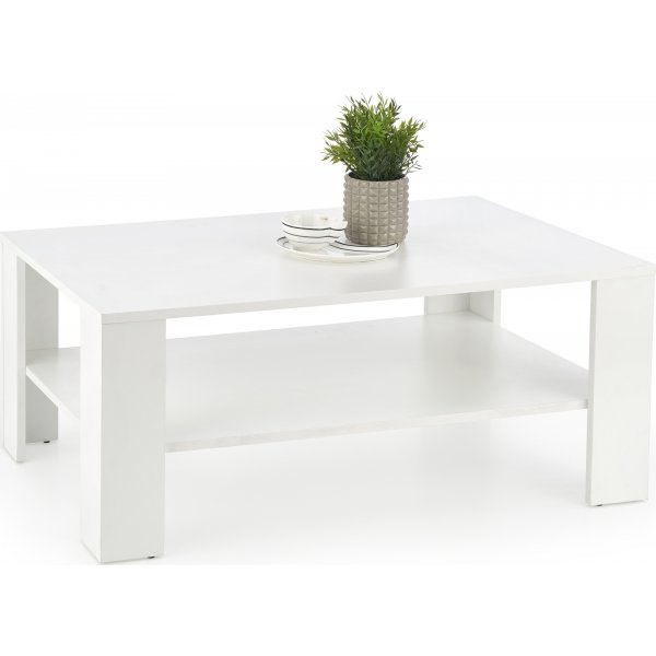 Table basse Pacey 110 x 65 cm - Blanc + Pieds de meubles